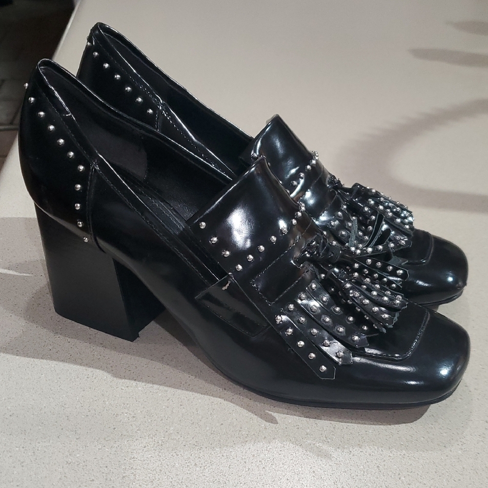 Marc Fisher Heeled Loafers with Studs & Tassels –‎ 7.5 - Picture 7 of 8